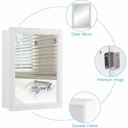 Costway White Adjustable Wall Mounted Storage Cupboard - Size: 50 x 16 x 66cm - Wilko - thumbnail 7