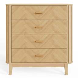 GFW Axel 4 Drawer Oak Chevron Pattern Chest of Drawers - Wilko - thumbnail 4