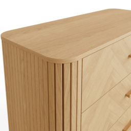 GFW Axel 4 Drawer Oak Chevron Pattern Chest of Drawers - Wilko - thumbnail 7