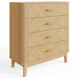 GFW Axel 4 Drawer Oak Chevron Pattern Chest of Drawers - Wilko - thumbnail 3
