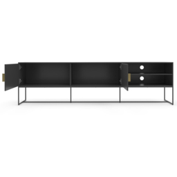 Loft24 Asia 2 Door 2 Shelf Anthracite Lowboard - Size: 50 x 180 x 40cm - Wilko - thumbnail 5