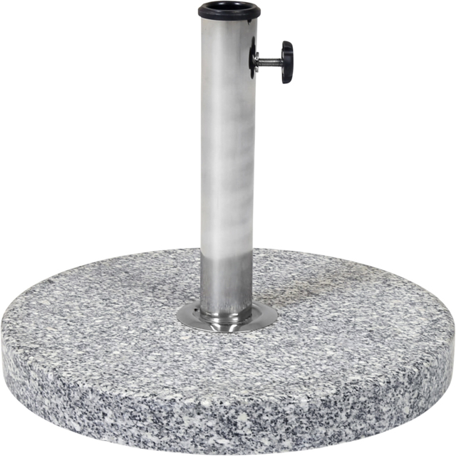 Charles Bentley Grey Round Granite Parasol Base 15kg - Size: Single - Black - Wilko - image 1