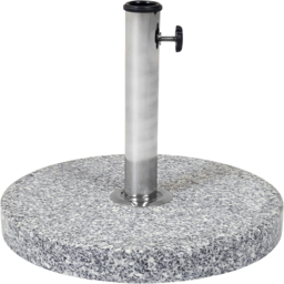 Charles Bentley Grey Round Granite Parasol Base 15kg - Size: Single - Black - Wilko - thumbnail 1