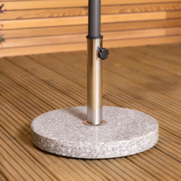 Charles Bentley Grey Round Granite Parasol Base 15kg - Size: Single - Black - Wilko - thumbnail 3