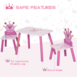 Playful Haven 3 Piece Pink Kids Table and Chair Set - Size: 55 x 34 x 42cm - Wilko - thumbnail 4