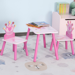 Playful Haven 3 Piece Pink Kids Table and Chair Set - Size: 55 x 34 x 42cm - Wilko - thumbnail 1