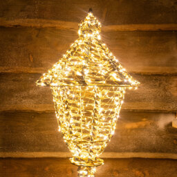 The Christmas Centre 960 Warm White LED Micro Lights Pre-Lit Gold Laser Lit Lamp Post 180cm - Size: 180 x 38 x 38cm - Wilko - thumbnail 4