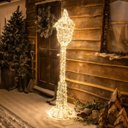The Christmas Centre 960 Warm White LED Micro Lights Pre-Lit Gold Laser Lit Lamp Post 180cm - Size: 180 x 38 x 38cm - Wilko - thumbnail 5