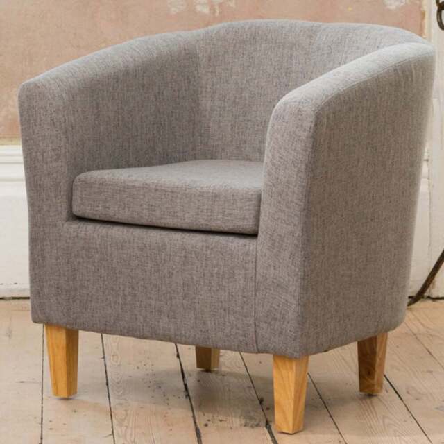 Artemis Home Alderwood Dark Grey Hessian Tub Chair - Size: Single - Wilko