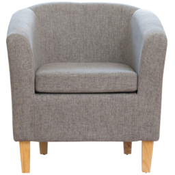 Artemis Home Alderwood Dark Grey Hessian Tub Chair - Size: Single - Wilko - thumbnail 3