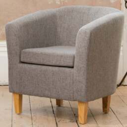 Artemis Home Alderwood Dark Grey Hessian Tub Chair - Size: Single - Wilko