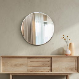 Bevelled Glass Mirror 70 x 70cm - Black - MirrorOutlet - Wilko - thumbnail 3