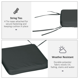 Outsunny Grey Dining Chair Seat Pad Cushion 42 x 42cm 6 Pack - Wilko - thumbnail 6