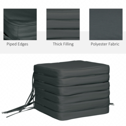 Outsunny Grey Dining Chair Seat Pad Cushion 42 x 42cm 6 Pack - Wilko - thumbnail 5