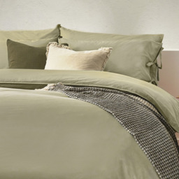 Yard Mallow Bow Tie Double Soft Sage Duvet Set - Green - Yard Living - Wilko - thumbnail 4