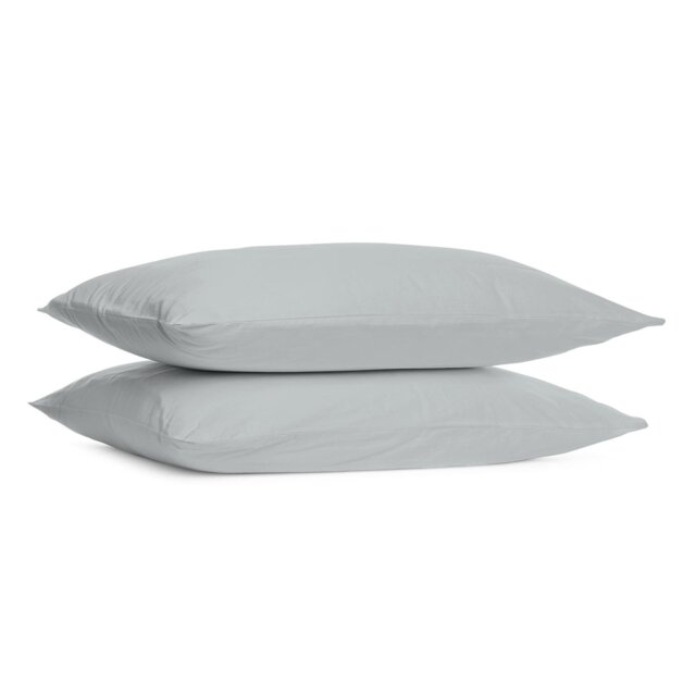 Divante 180 Thread Count Cotton Oxford Pillowcases - Silver - Wilko - image 1