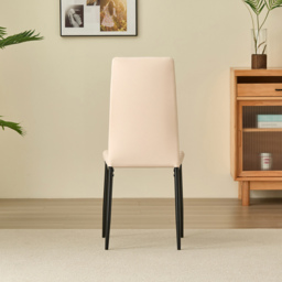 Indoor Living Emily Set of 4 Champagne Leather Dining Chair - Cream - Wilko - thumbnail 6