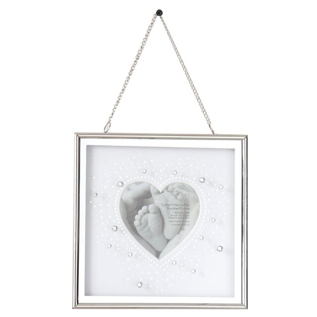 Crystal Effect Mounted Frame - Silver - Size: 4 x 4 Inch - The Port. Co Gallery - Wilko - image 1