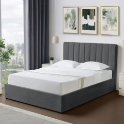 Brooklyn Evelynne Double Dark Grey Linen Ottoman Bed - Wilko - thumbnail 3