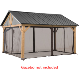 Sunjoy 4.6 x 4m Khaki Accessory Netting for Cedar Wood Gazebo (Gazebo Not Include) - Size: 4.65 x 4m - Grey - Wilko - thumbnail 3