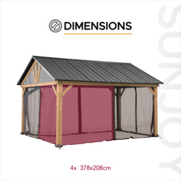 Sunjoy 4.6 x 4m Khaki Accessory Netting for Cedar Wood Gazebo (Gazebo Not Include) - Size: 4.65 x 4m - Grey - Wilko - thumbnail 6