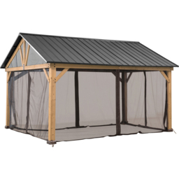 Sunjoy 4.6 x 4m Khaki Accessory Netting for Cedar Wood Gazebo (Gazebo Not Include) - Size: 4.65 x 4m - Grey - Wilko - thumbnail 1