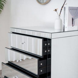 Comfy Living 4 Drawer Mirrored Chest of Drawers - Silver - Wilko - thumbnail 3