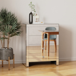 Comfy Living 4 Drawer Mirrored Chest of Drawers - Silver - Wilko - thumbnail 5