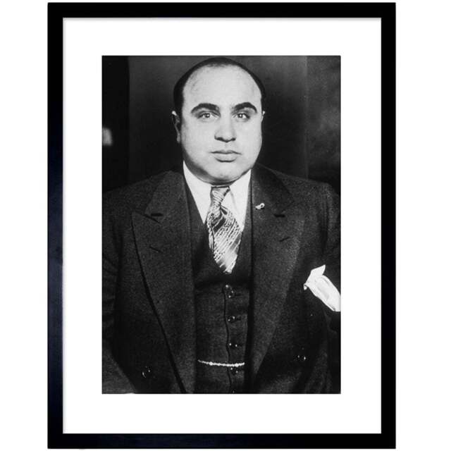 Wee Blue Coo Al Capone 1935 Mafia Chicago Gangster Photo Framed Wall Art Print 23 x 18cm - Size: 25.9 x 20.6 x 1.5cm - Black - Wilko - image 1