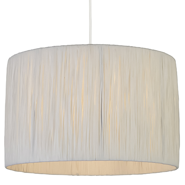 Lighting Collection Castell White Raffia Ceiling Lamp Shade - Size: 24 x 36 x 36cm - Wilko - image 1