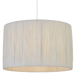 Lighting Collection Castell White Raffia Ceiling Lamp Shade - Size: 24 x 36 x 36cm - Wilko - thumbnail 4