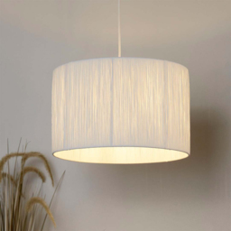 Lighting Collection Castell White Raffia Ceiling Lamp Shade - Size: 24 x 36 x 36cm - Wilko - thumbnail 3