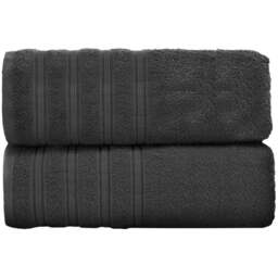 Velosso Hampi Cotton Charcoal Bath Sheet Set of 2 - Grey - Wilko