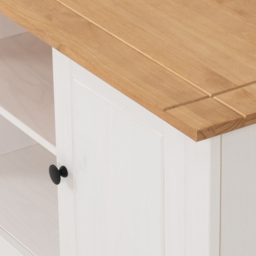 Seconique Panama 2 Door 2 Shelf White and Natural Wax TV Unit - Size: 40 x 120 x 50cm - Wilko - thumbnail 6