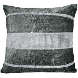 Intimates Topaz Diamante Charcoal Filled Cushion 43 x 43cm 2 Pack - Grey - Wilko