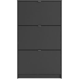 Florence Shoes 3 Flip Door Matt Black Double Layer Shoe Storage Cabinet - Furniture To Go - Wilko - thumbnail 4