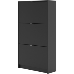 Florence Shoes 3 Flip Door Matt Black Double Layer Shoe Storage Cabinet - Furniture To Go - Wilko - thumbnail 5