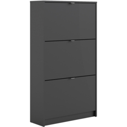 Florence Shoes 3 Flip Door Matt Black Double Layer Shoe Storage Cabinet - Furniture To Go - Wilko - thumbnail 3