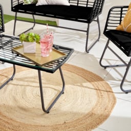 Neo 4 Seater Black Bamboo Style Table Set - Wilko - thumbnail 3
