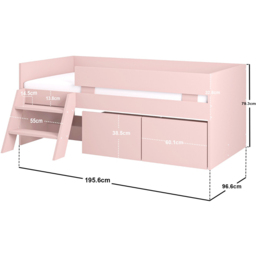 Flair Logan Single Pink 2 Drawer Low Sleeper - Wilko - thumbnail 7