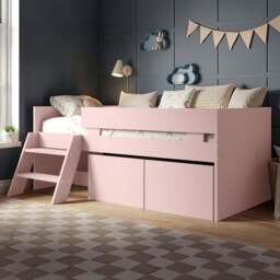 Flair Logan Single Pink 2 Drawer Low Sleeper - Wilko - thumbnail 1