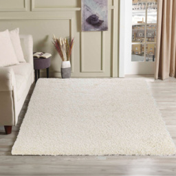 Desire Rugs Oxford Ivory Plain Shaggy Rug 60 x 110cm - Wilko - thumbnail 3