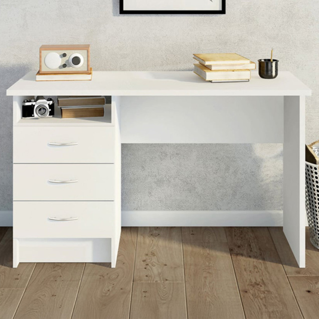 Florence Function Plus 3 Drawer Desk White - Size: 48 x 120 x 72cm - Furniture to Go - Wilko - image 1