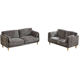Furniture One 5 Seater Luxury Mid Century Sofa Set - Grey - Wilko - thumbnail 3