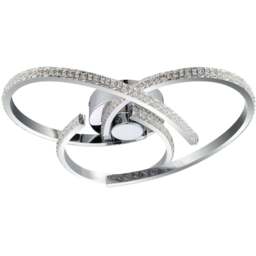Cosylyte Moora 3 Light Chrome Curved Beaded LED Ceiling Light - Size: 45 x 42 x 16cm - Silver - Wilko
