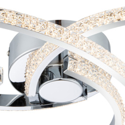 Cosylyte Moora 3 Light Chrome Curved Beaded LED Ceiling Light - Size: 45 x 42 x 16cm - Silver - Wilko - thumbnail 6
