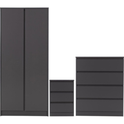 Seconique Malvern Grey 3 Piece Bedroom Furniture Set - Wilko - thumbnail 3