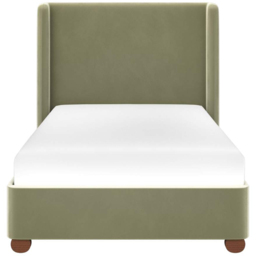 Flair Alma Single Olive Green Velvet Bed Frame with Winged Headboard - Wilko - thumbnail 3