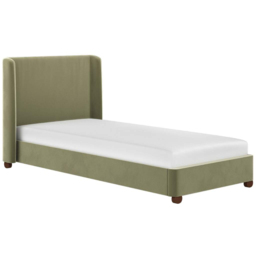 Flair Alma Single Olive Green Velvet Bed Frame with Winged Headboard - Wilko - thumbnail 4