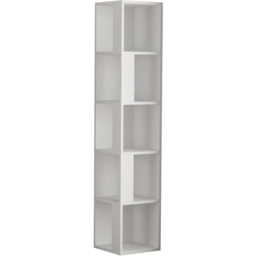 Decortie Piano 5 Shelf White Modern Corner Tall Bookcase - Wilko - thumbnail 3
